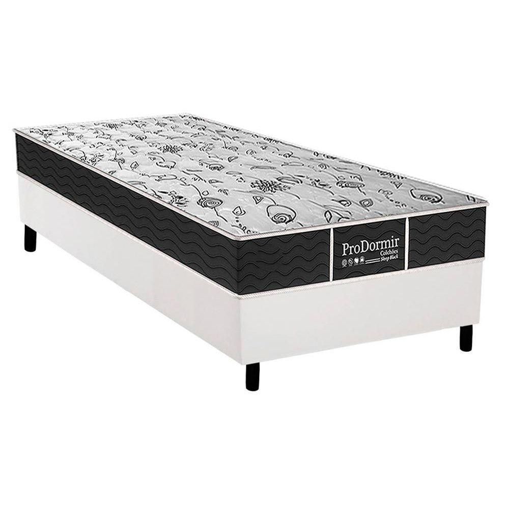 Cama Box Solteiro: Colchão Molas Probel Prolastic Sleep + Base Crc Courano White(88x188)