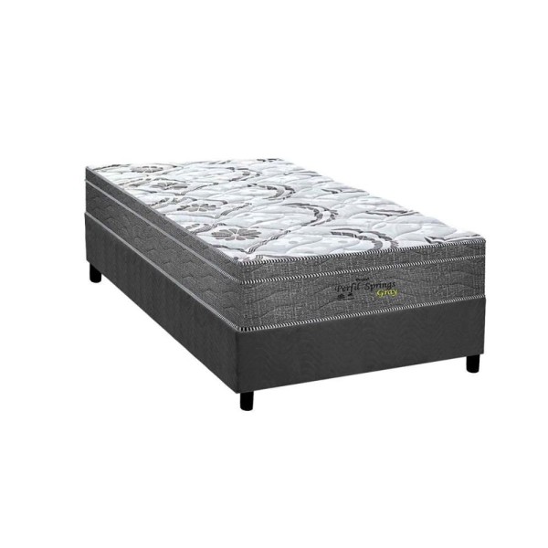 Encontraproduto.com.br - Conjunto Box Solteiro: Colchão Molas Probel Ensacadas Masterpocket Perfil + Base Crc Suede Gray(88x188)