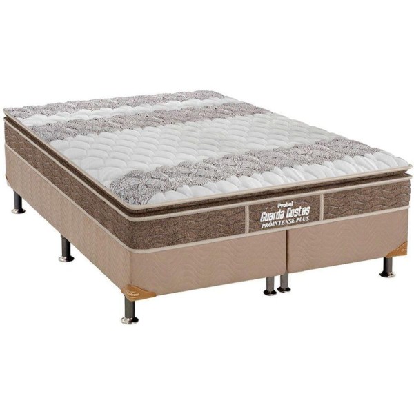 Cama Box Queen: Colchão Ortopédico Probel D33/Ep Guarda Costas Próintense Plus + Base Clean(158X198)