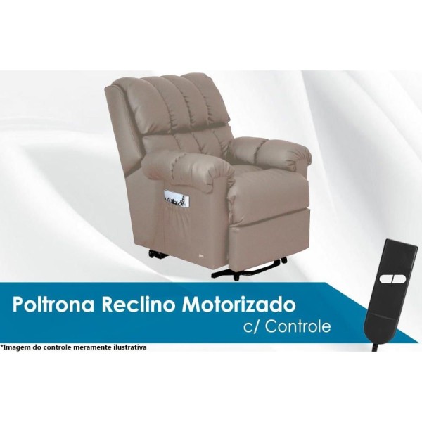 Poltrona do Papai Reclinável Detroit Golden Zero Wall Motorizada c/ Lift Courano Bege - Probel