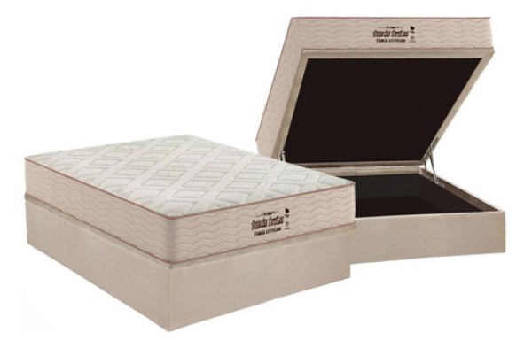 Cama Box Baú Casal: Colchão Ortopédico Probel Ag65 Hr Gel Extreme + Base Clean(138X188)