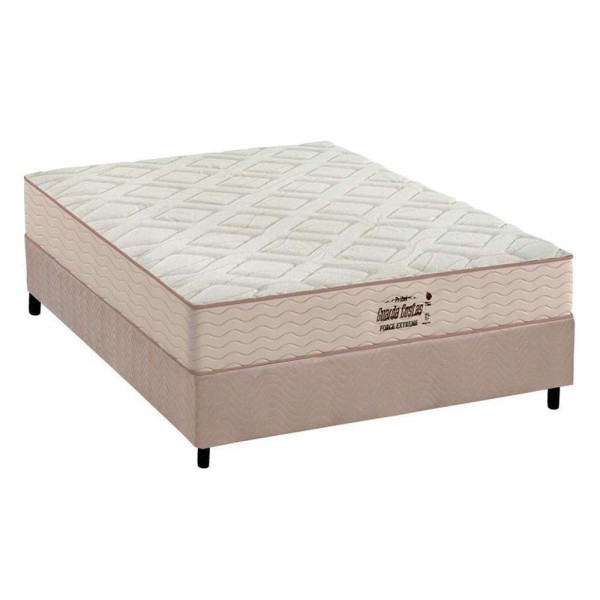 Cama Box Casal: Colchão Ortopédico Probel Ag65 Force Extreme + Base Crc Suede Clean(138X188)