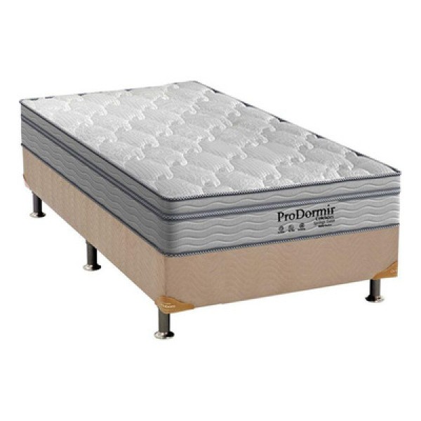 Cama Box Solteiro: Colchão Molas Ensacadas Probel Prodormir Springs Luxo + Base Clean(88X188)