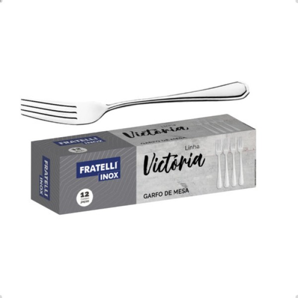Kit 12 Garfos De Mesa Em Aço Inox