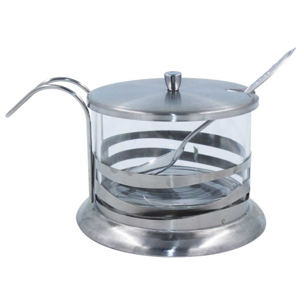 Encontraproduto.com.br - Açucareiro C/ Colher 9x8cm em Aço Inox Fratelli