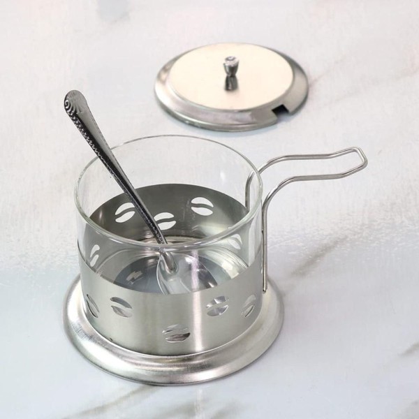Encontraproduto.com.br - Açucareiro C/ Colher 9x8cm em Aço Inox Fratelli