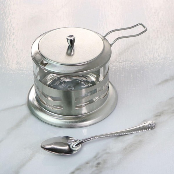 Encontraproduto.com.br - Açucareiro C/ Colher 9x8cm em Aço Inox Fratelli
