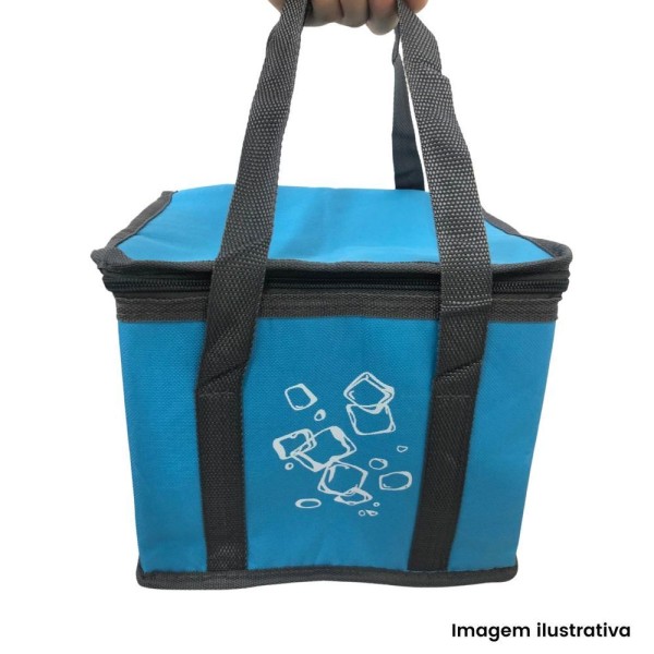 Encontraproduto.com.br - Bolsa Térmica 4 L De Poliéster Com Alça Decor Cubos De Gelo