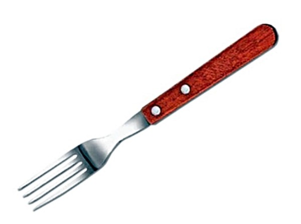 Encontraproduto.com.br - Garfo De Mesa Avulsa Em Aço Inox 19Cm Com Cabo Wooden