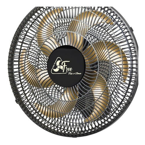Ventilador de Parede Free 6 Pás 140w Bivolt Preto E Dourado 40cm Venti-delta