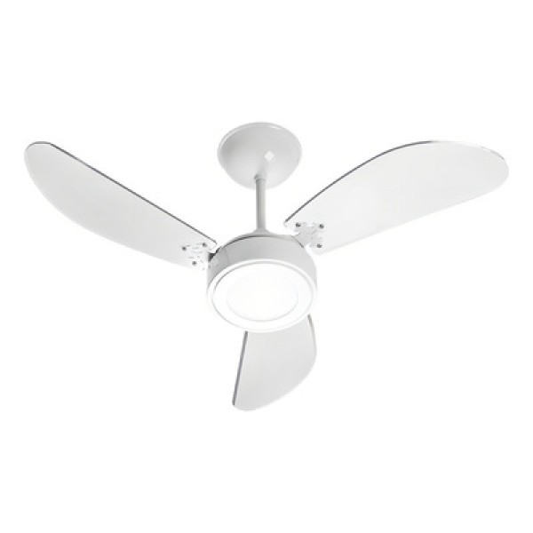 Ventilador De Teto Venti-delta New Cristal Led Com 3 Pás Transparente / Branco 220v