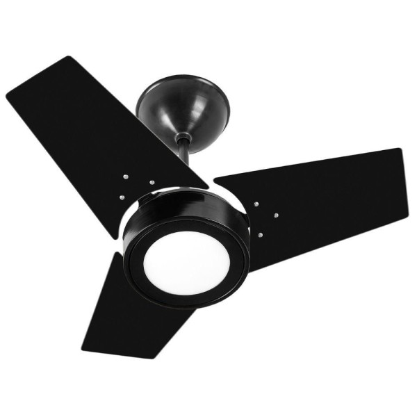 Ventilador De Teto Venti-Delta Fit Led 3 Pás Preto 6000K Luz Branca 220V