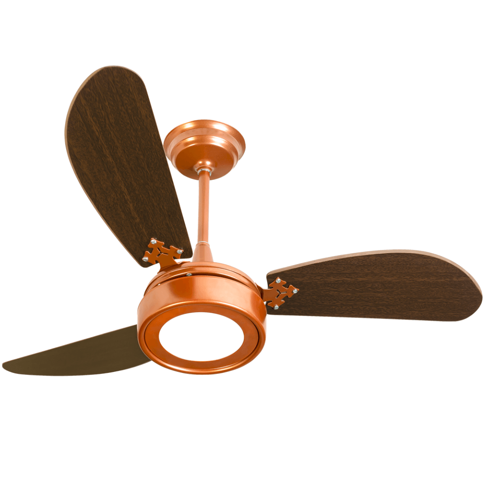 Encontraproduto.com.br - Ventilador De Teto Venti-delta New Light Led Cobre Com 3 Pás Marrom Luz Branca 6000k 110v