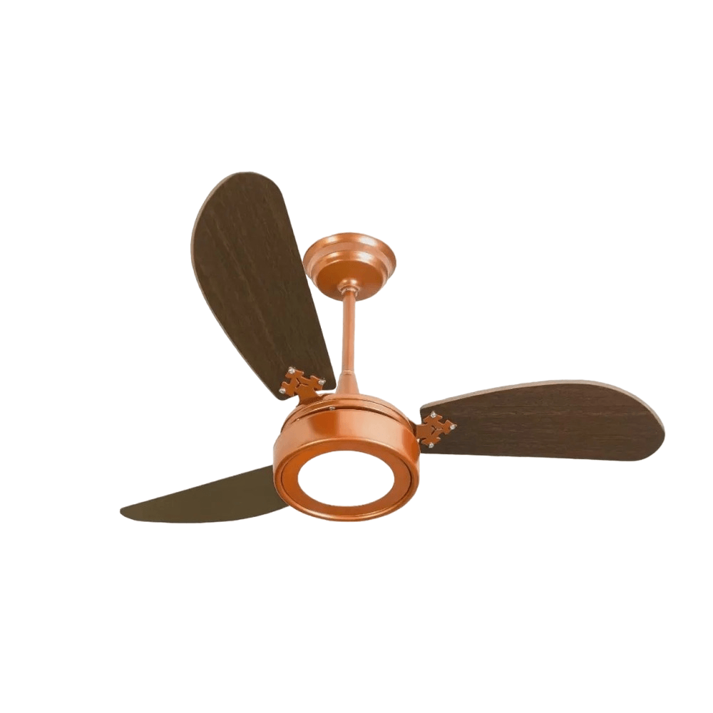 Encontraproduto.com.br - Ventilador De Teto Venti-delta New Light Led Cobre Com 3 Pás Marrom Luz Branca 6000k 110v