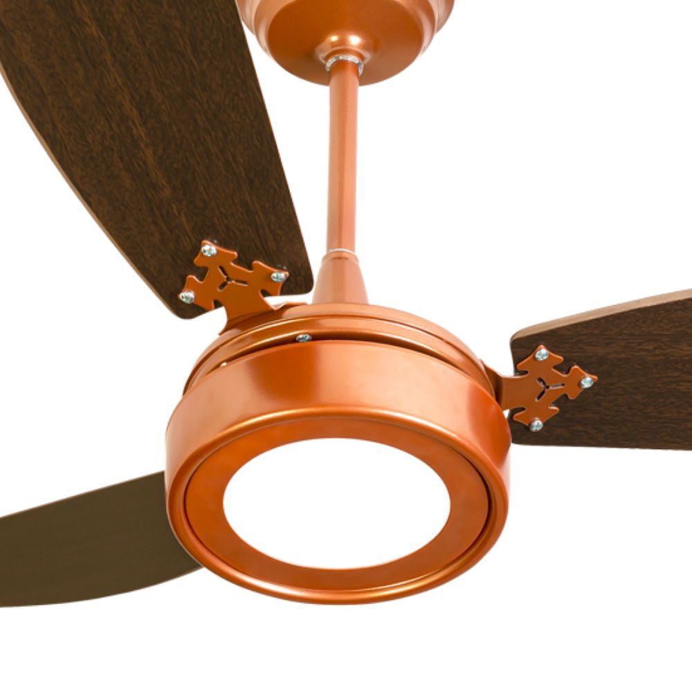 Encontraproduto.com.br - Ventilador De Teto Venti-delta New Light Led Cobre Com 3 Pás Marrom Luz Branca 6000k 110v