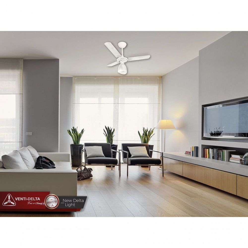 Encontraproduto.com.br - Ventilador De Teto Venti-delta New Delta Light Com 3 Pás Branco 110v