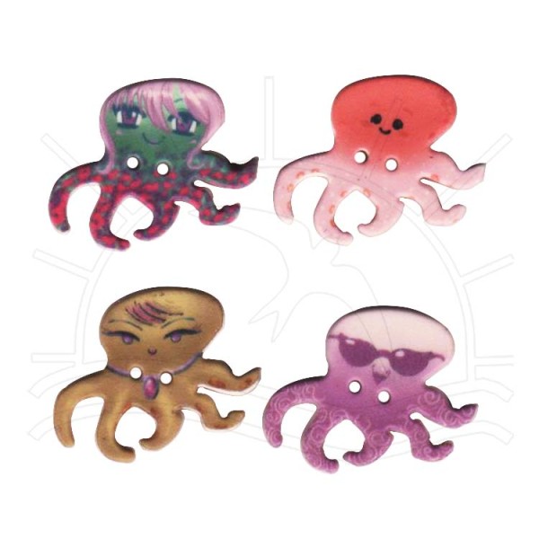 Encontraproduto.com.br - Botão Polvo - 4 unid
