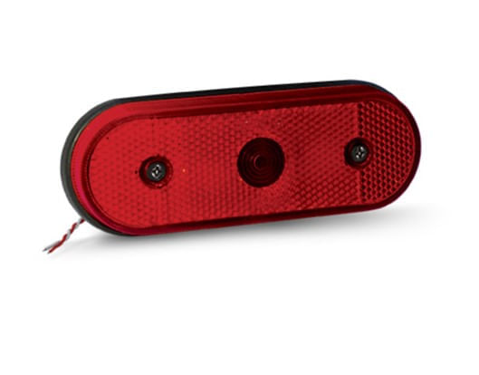 Encontraproduto.com.br - LANTERNA REFLETIVA TIPO FACHINI LED COM BASE RETA VERMELHA- PRADOLUX  06080043