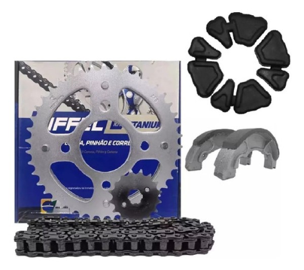 Encontraproduto.com.br - Kit Relação Riffel Titanium Biz 125 2005-2024 / Biz 110i 2016-204 (MP)