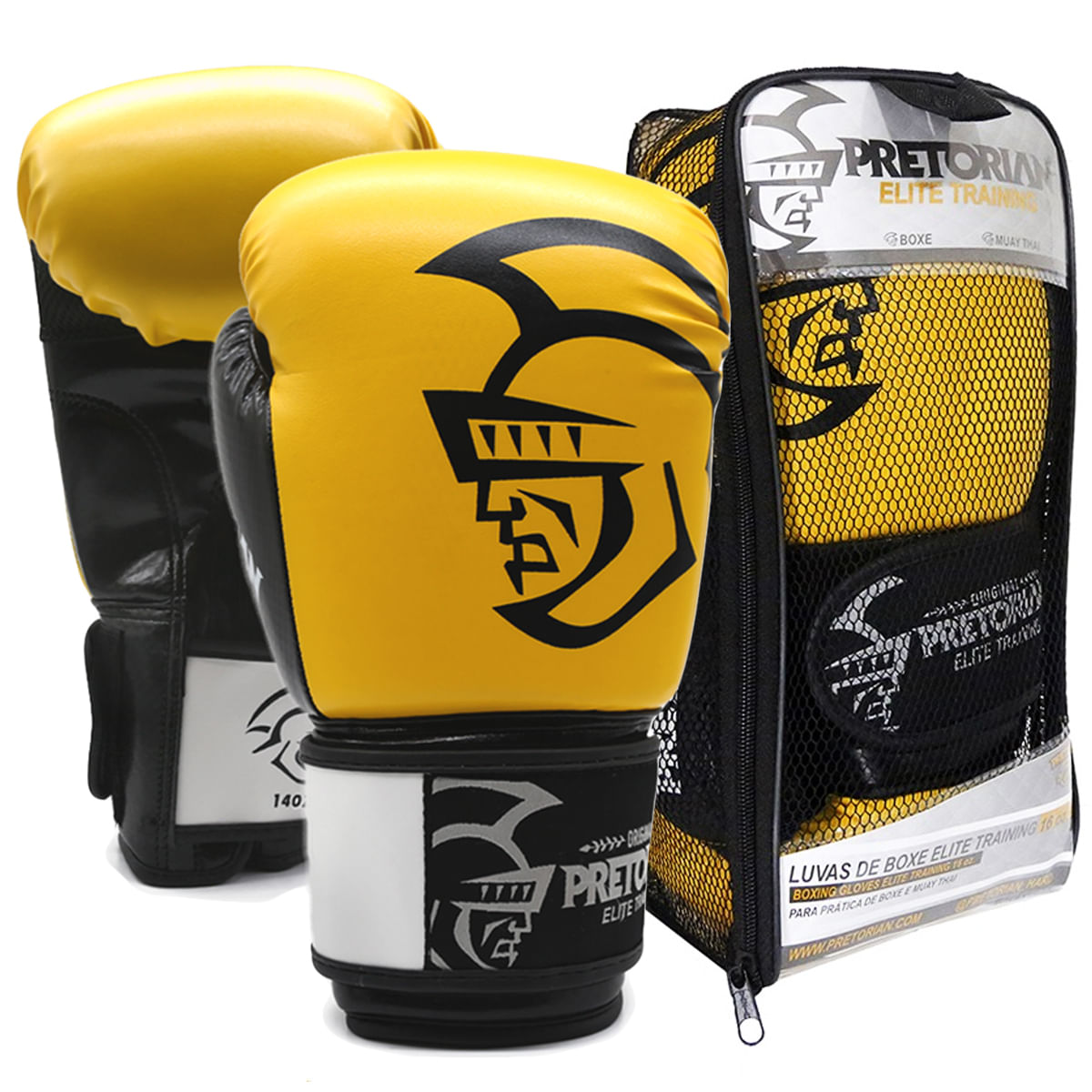 Luva De Boxe/Muay Thai Elite + Bolsa Para Transporte - Pretorian