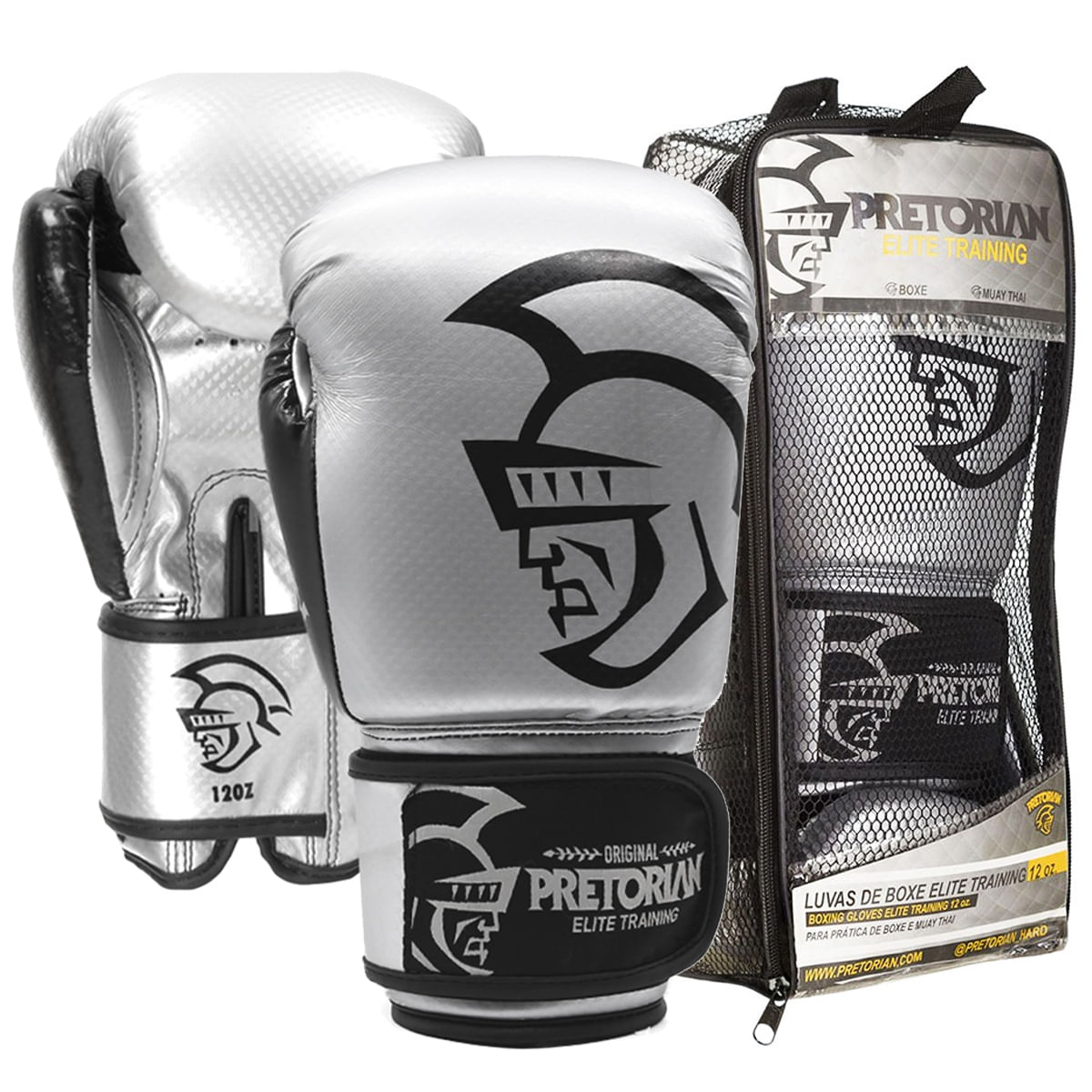 Luva De Boxe/Muay Thai Elite + Bolsa Para Transporte - Pretorian
