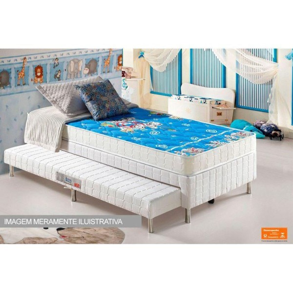 Encontraproduto.com.br - Colchão Solteiro Espuma D20  Mike Blue (88x188x14) - Anjos