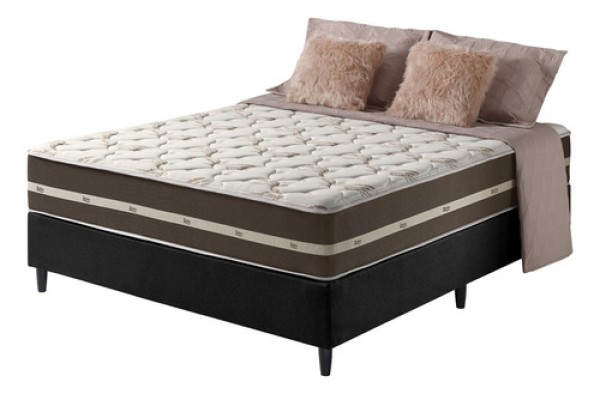 Cama Box Casal Preto + Colchão Molas Ensacadas Las Vegas 138