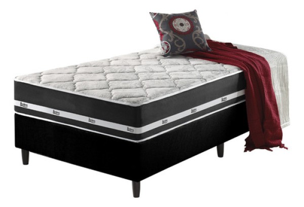Cama Box Solteiro + Colchão Molas Ensacadas Los Angeles