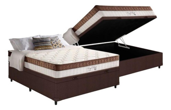 Encontraproduto.com.br - Conjunto Box Baú Casal: Colchão Molas Anjos King Best Superl