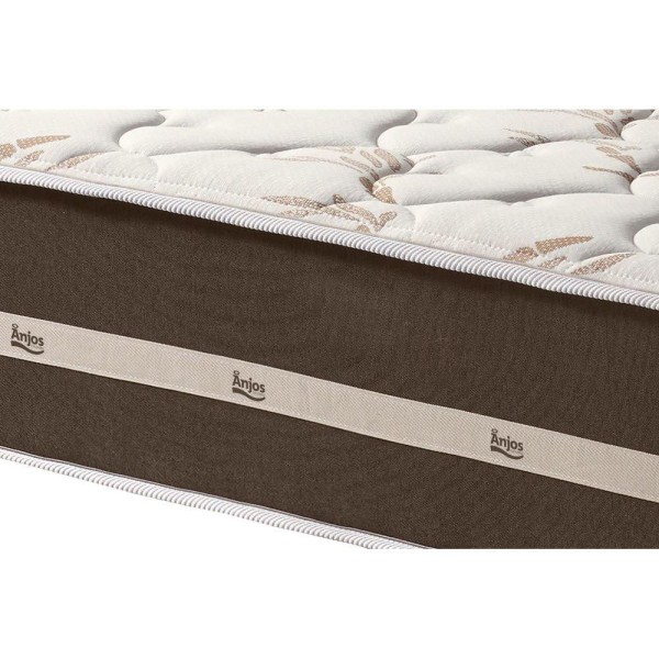 Encontraproduto.com.br - Conjunto Box Casal: Colchão Molas Anjos Superlastic Classic + Base CRC Suede Black(138x188)