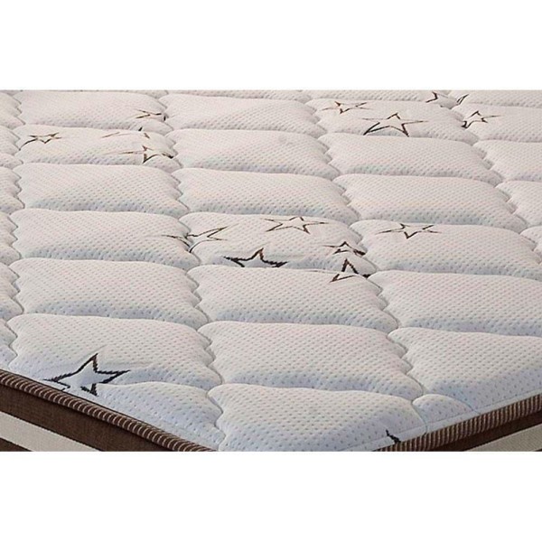 Encontraproduto.com.br - Cama Box Queen: Colchão Ortopédico Anjos D28/Ag65 Ortoline Star + Base Crc Suede Brown(158X198)
