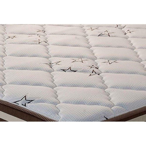 Encontraproduto.com.br - Cama Box Queen: Colchão Ortopédico Anjos D28/Ag65 Ortoline Star + Base Crc Suede Brown(158X198)