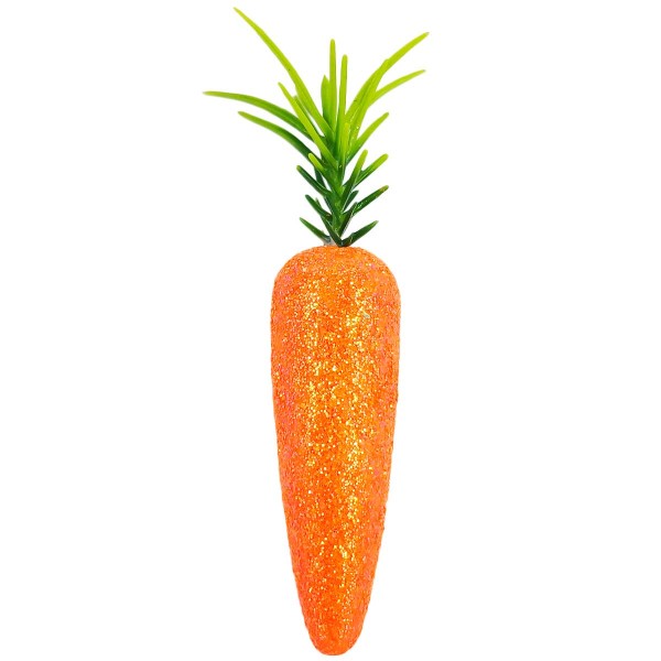 Encontraproduto.com.br - Mini Cenouras C/ Glitter 6 Peças 5cm em Isopor Multiart