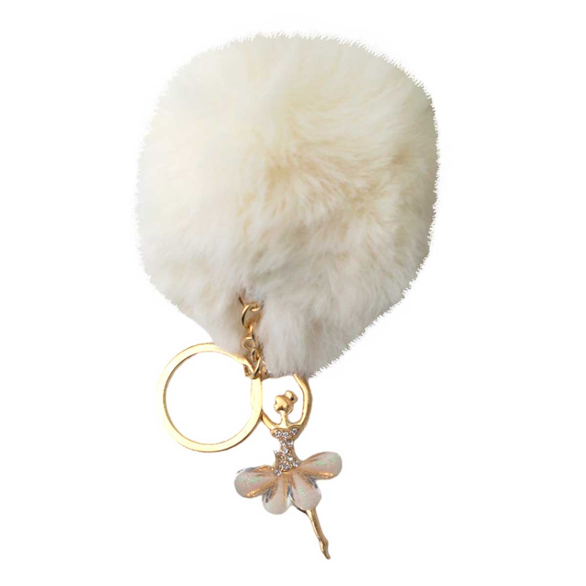 Encontraproduto.com.br - Chaveiro Pompom Bailarina 8cm em Poliéster Multiart