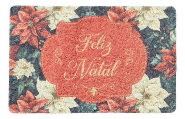 Encontraproduto.com.br - Tapete Capacho Floraluz Natalino 38x58cm em PVC Multiart