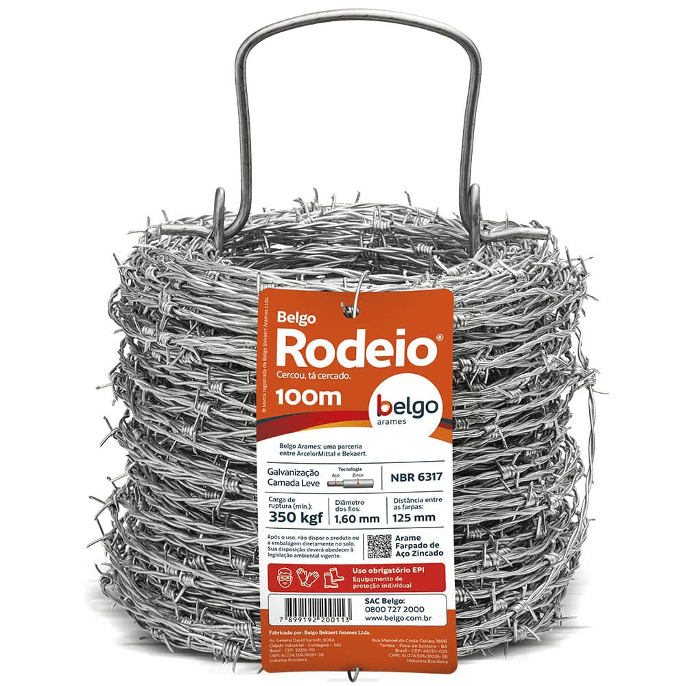 Encontraproduto.com.br - Arame Farpado Belgo Rodeio - 100m