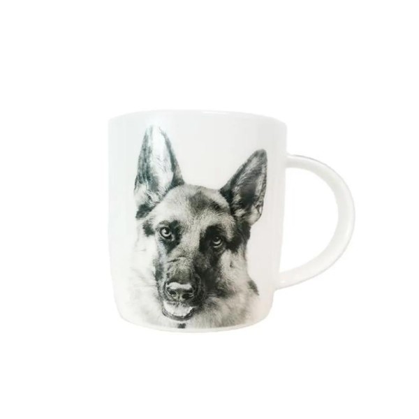 Caneca em porcelana I Love Dogs Pastor Alemão B 320ml branca