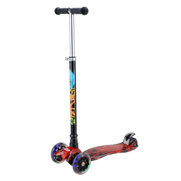 Encontraproduto.com.br - Patinete Com 3 Rodas Twist Flash Radical Colors Luz Na Caixa