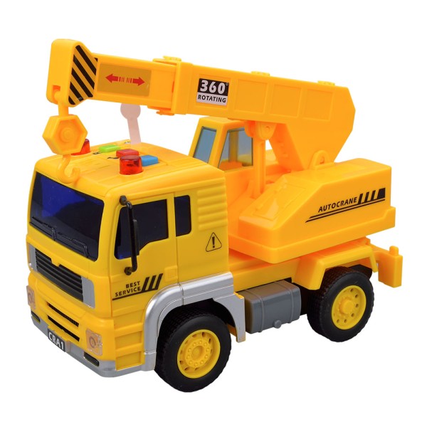 Encontraproduto.com.br - Carro Fricção Caminhão de Construção com Luz e Som DM Toys