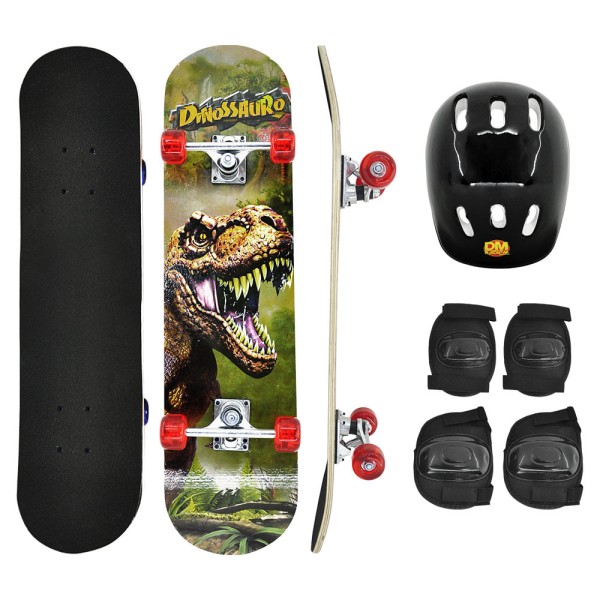 Skate com Acessórios Radical Dino - Dm Toys