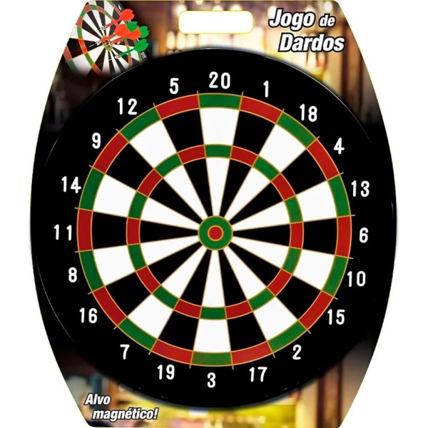 Jogo de Dardos Magnético com Alvo - 6 dardos - 40,5cm - DM Toys
