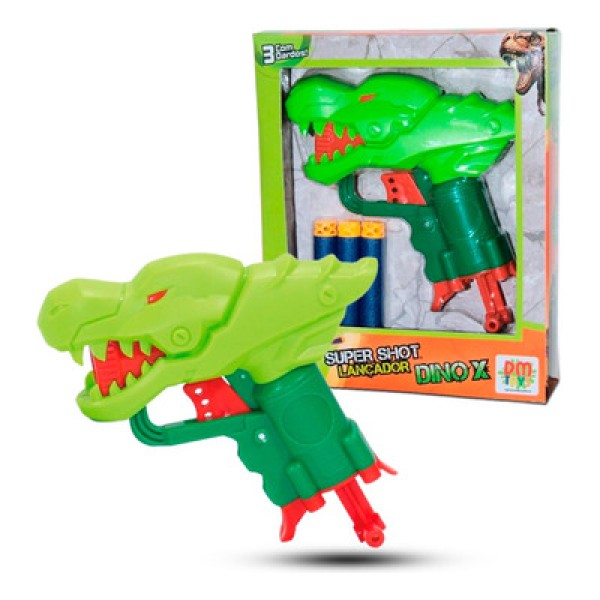 Mini Lançador de Dardos Dino DMToys DMT6137