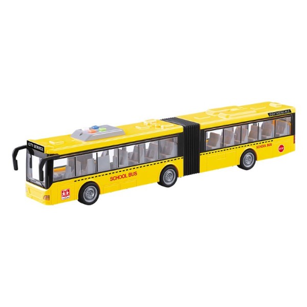 Encontraproduto.com.br - Carro Fricção Big Ônibus Minhocão Sanfonado Luz e Som Vermelho DM Toys