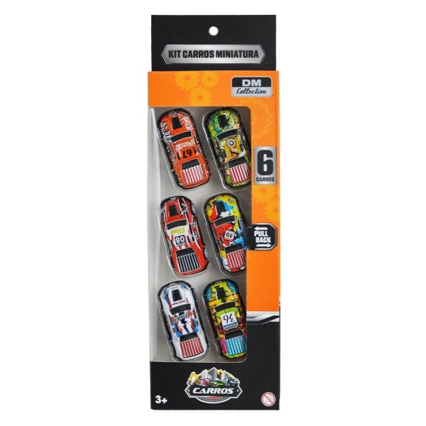 Encontraproduto.com.br - Kit De 6 Carrinhos Em Miniatura Pull Back Dm Toys