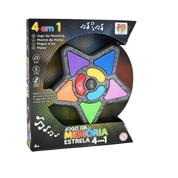 Jogo da Memória Estrela 4 em 1 | Dm Toys