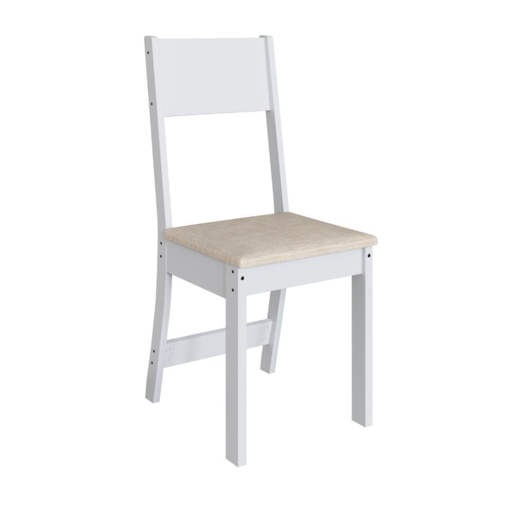 Encontraproduto.com.br - Conjunto Sala De Jantar Fidelitá Siena Com 6 Cadeiras Branco Assento Linho