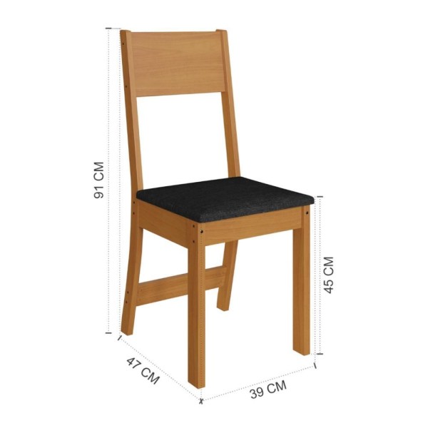 Encontraproduto.com.br - Conjunto Sala De Jantar Fidelitá Siena Com 6 Cadeiras Freijó/off-white Assento Preto