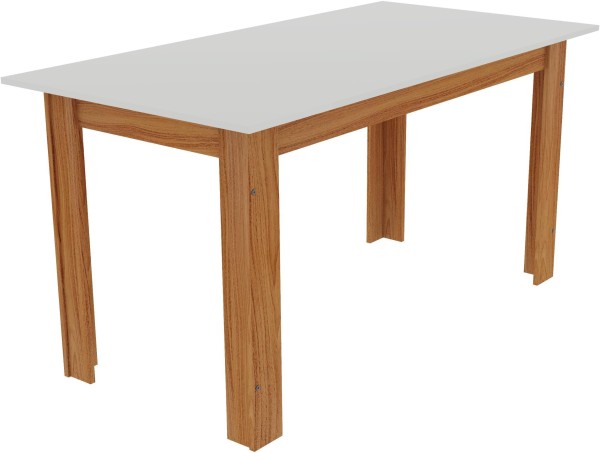 Encontraproduto.com.br - Conjunto Para Sala de Jantar Indekes Mesa Monalisa 150x76cm com 6 Cadeiras Freijó Off White e Bege