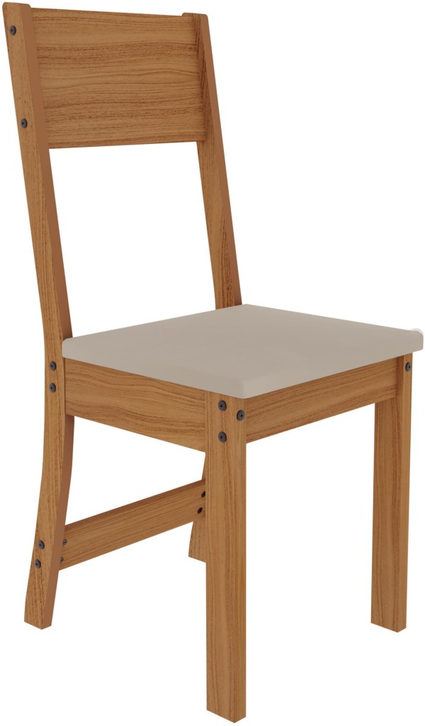 Encontraproduto.com.br - Conjunto Para Sala de Jantar Indekes Mesa Monalisa 150x76cm com 6 Cadeiras Freijó Off White e Bege