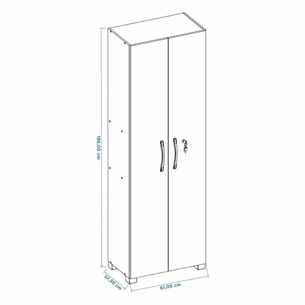 Encontraproduto.com.br - Armário Para Escritório 2 Portas Com Chave Bahrein Nótavel Branco